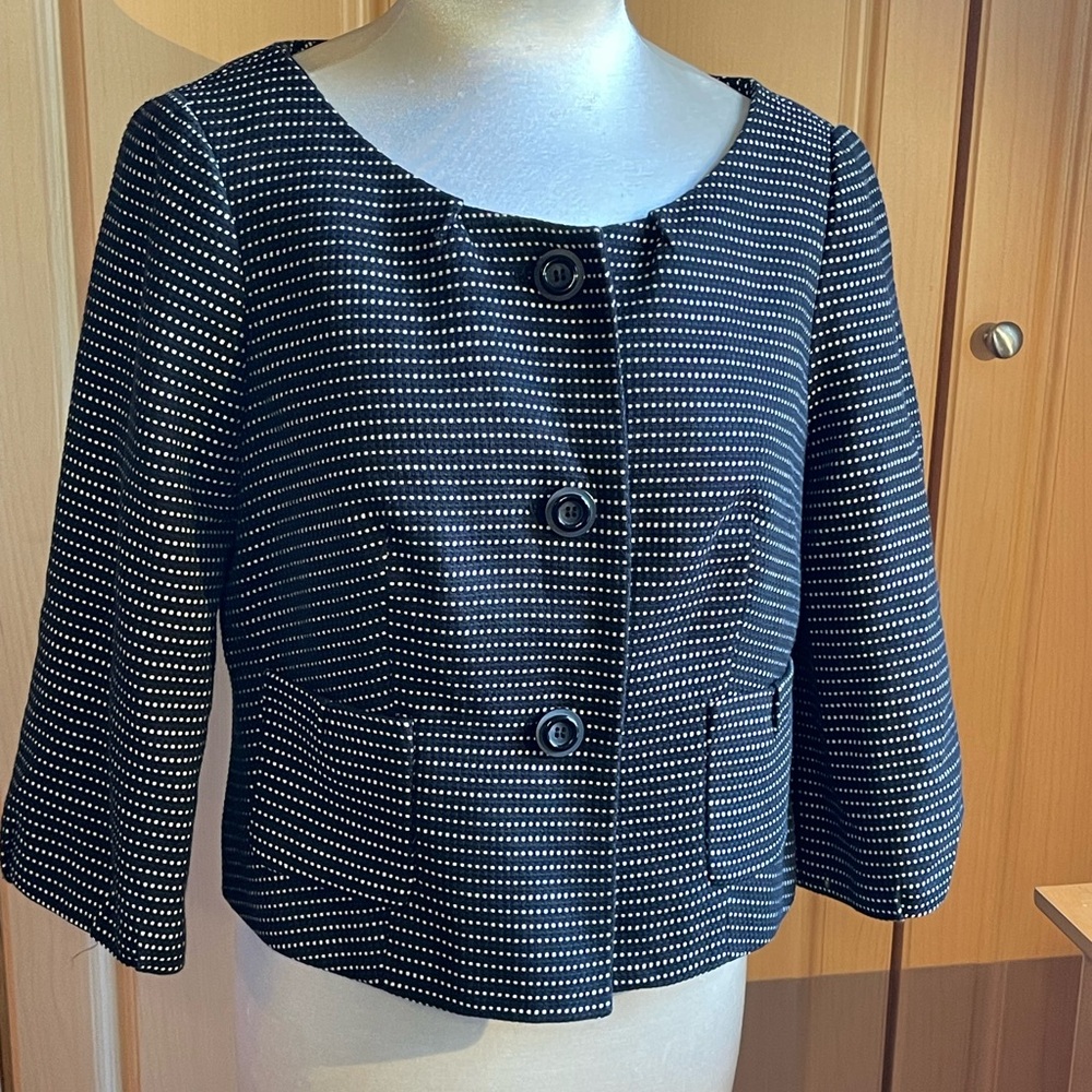 The Limited Black and White Polka Dot Blazer